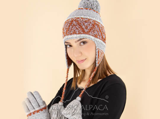 Shipibo Alpaca Boucle Hat with Ear Flaps