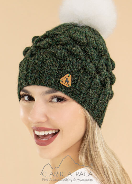 Priscilla Alpaca Fur Pompom Hat