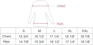 Reversible Witney Baby Alpaca Cardigan Size chart