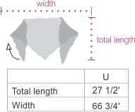 Triangular Baby Alpaca Lace Shawl Size chart
