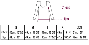 Cable Alpaca Sweater Size chart