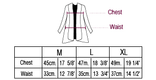 Boucle Alpaca Long Cardigan Size chart