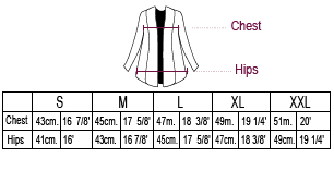 Dakar Baby Alpaca Kimono Cardigan Size chart