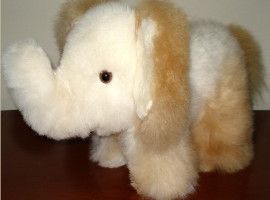 Baby Alpaca Fur-Elephant Ornament 10 Inches