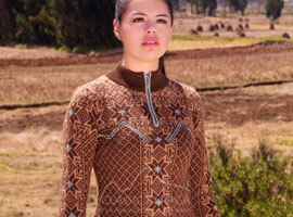 Ski Nordic Alpaca Zip Neck Sweater
