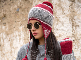 Shipibo Alpaca Boucle Hat with Ear Flaps