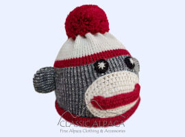 Sock Monkey Alpaca Hat