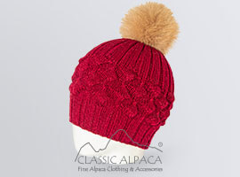 Priscilla Alpaca Fur Pompom Hat