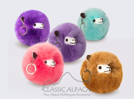 Keychain Baby Alpaca Fur Face 4"