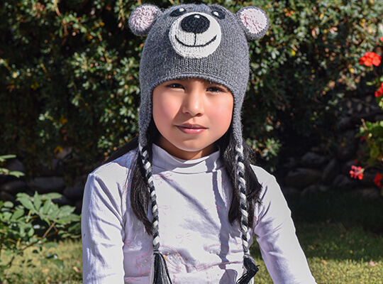 Alpaca Kids - Bear Alpaca Hat with Ear Flaps