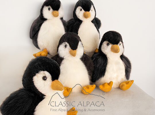 Baby Alpaca Fur - Penguin Ornament 11" Baby Alpaca Fur - Penguin Ornament 11"