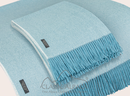 Woven & Brushed Herringbone Baby Alpaca Throw