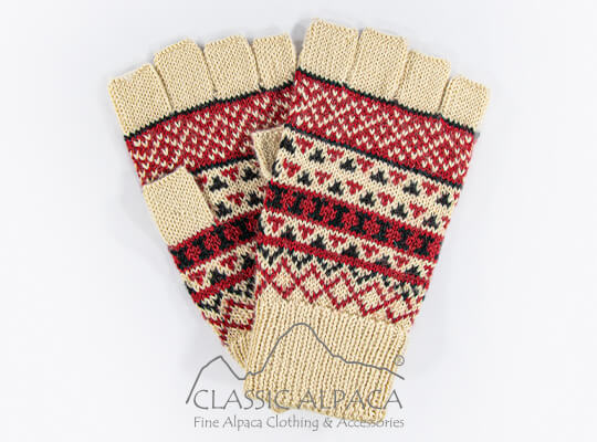Winter Fair Isle Half Finger - Fleece Lining