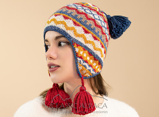 Colorful Brushed Alpaca Hat With Ear Flaps