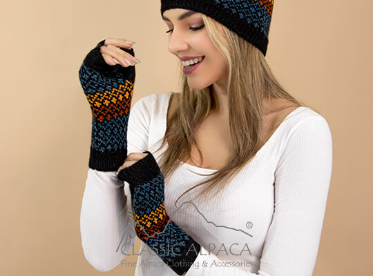 Garnet Baby Alpaca Fingerless Gloves