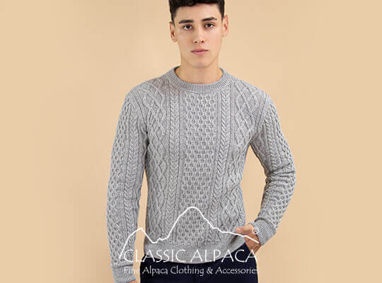 Men's Alpaca Crewneck Pullover Sweater