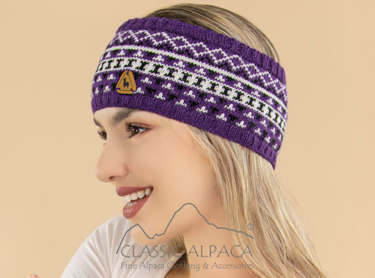 Winter Fair Isle Headband  - Fleece Lining