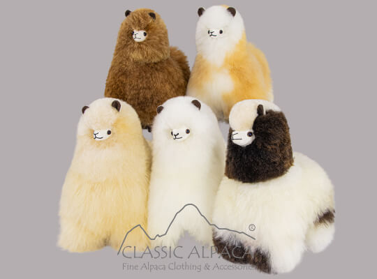 Baby Alpaca Fluffy Fur - Standing Alpaca 12 Inches