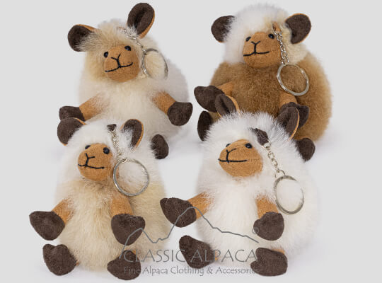 Alpaca Fur-Little Sheep Keychain 6 Inches