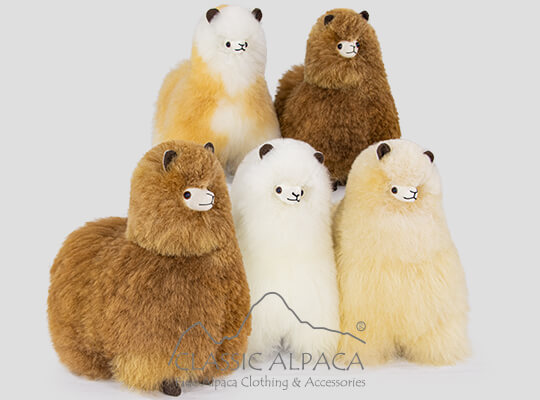 Baby Alpaca Fluffy Fur - Standing Alpaca 11 Inches