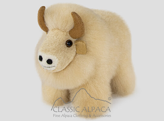 Baby Alpaca Fur - Bull Ornament 10 Inches
