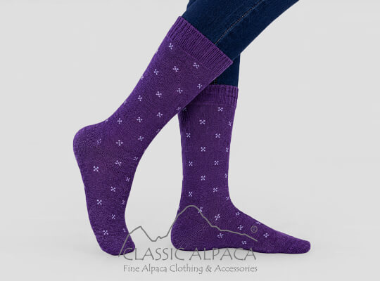 Premium Dot Dress Crew Alpaca Socks