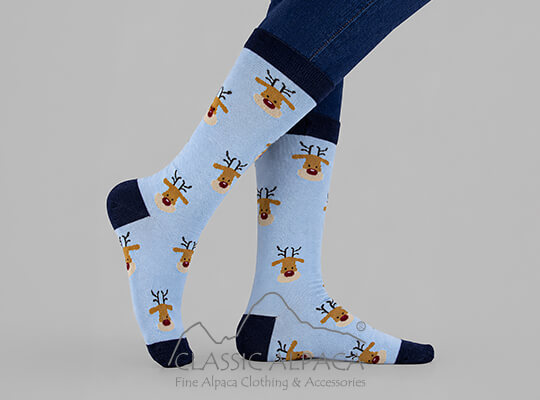 Premium Reindeer Holiday Crew Socks