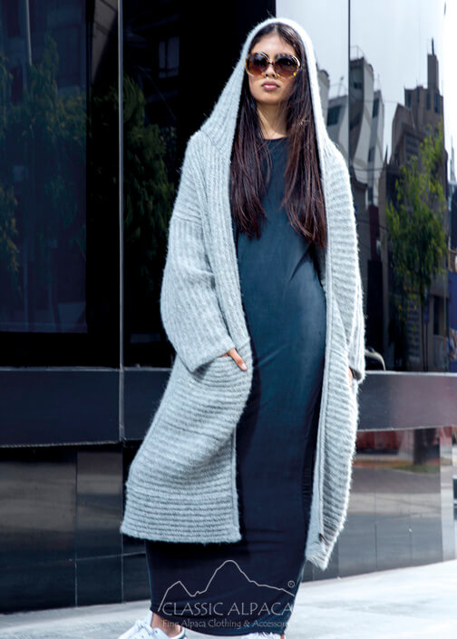 Oversized Long Jacket with Zipper | Classic Alpaca Peru