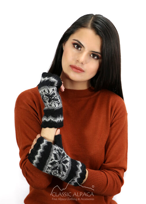 Nordic Brushed Alpaca Fingerless Gloves