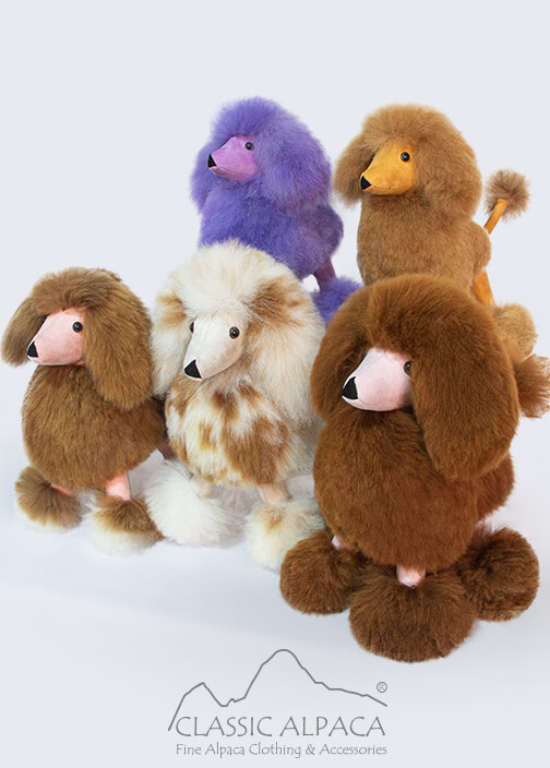 Baby Alpaca Fur Poodle Dog 13"