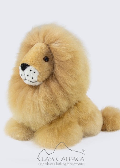 Alpaca Fur - Cushing Lion Ornament 13"