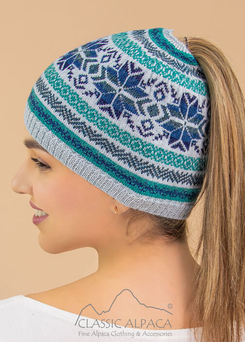 Annika Nordic Alpaca Hat With Ponytail Hole