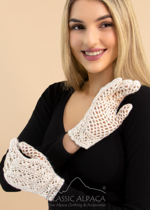 Lilia Lace Alpaca Gloves