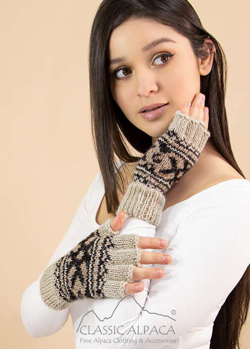 Ohio Alpaca Half Finger Gloves