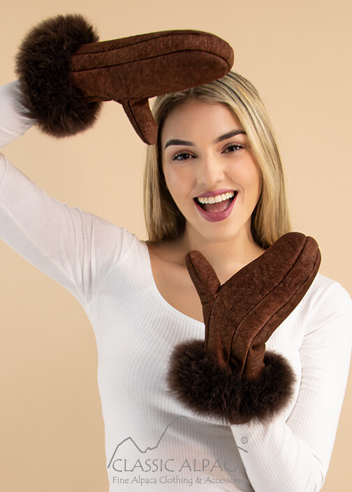 Skin Sheep Gloves with Alpaca Fur
