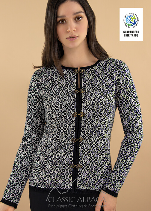 Nordic Alpaca Cardigan With Claps