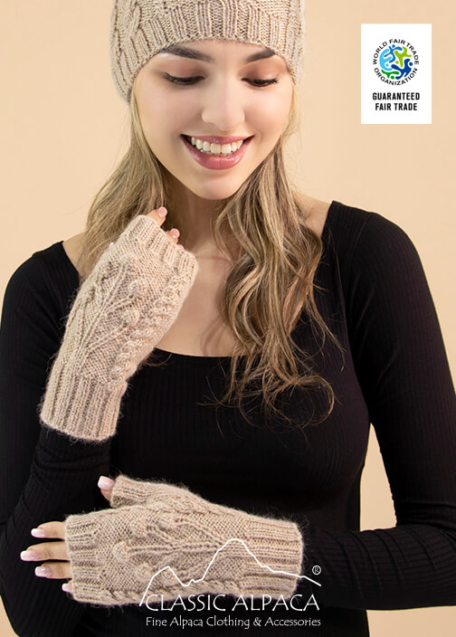 Italy Alpaca Fingerless Gloves