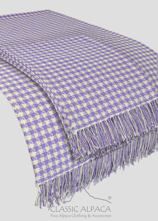 Woven & Brushed Houndstooth Alpaca Throw