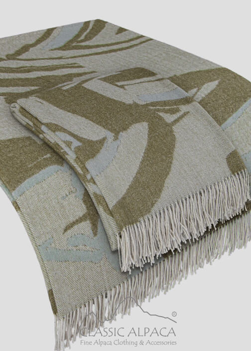 Woven & Brushed Abstract Baby Alpaca Throw