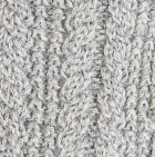 Alpaca Cable Fingerless Gloves / Glacier Grey