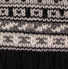 Peruvian Alpaca Glittens with broach - Fleece Lining / Black