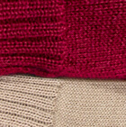 Reversible Alpaca Gloves Heavy Weight / Burgundy - Beige