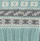 Peruvian Alpaca Glittens with broach - Fleece Lining / Aqua Haze