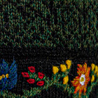 Alpaca Embroidered Leaf Hat - Fleece Lining / Dk. Green Mlge.