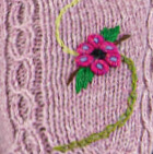 Embroidered Alpaca Fingerless Gloves / Ballet Rose