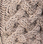 Shadow Cable Alpaca Fingerless Gloves / Almond Mlge.
