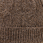 Alpaca Fur Pom Pom Cable Hat / Taupe Grey