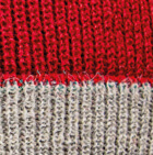 Unisex Reversible knit English Alpaca Hat / Scarlet - Glacier Grey