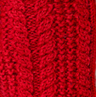 Alpaca Cable Fingerless Gloves / Scarlet