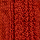 Alpaca Cable Fingerless Gloves / Rust